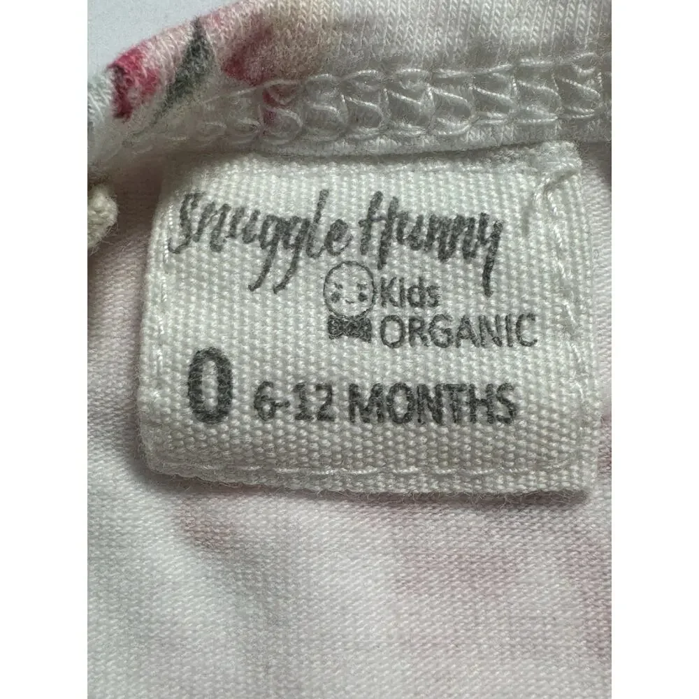 Snuggle Hunny Kids Organic Floral Bodysuit Lot 2 Size 0 6-12 Months Baby Girl